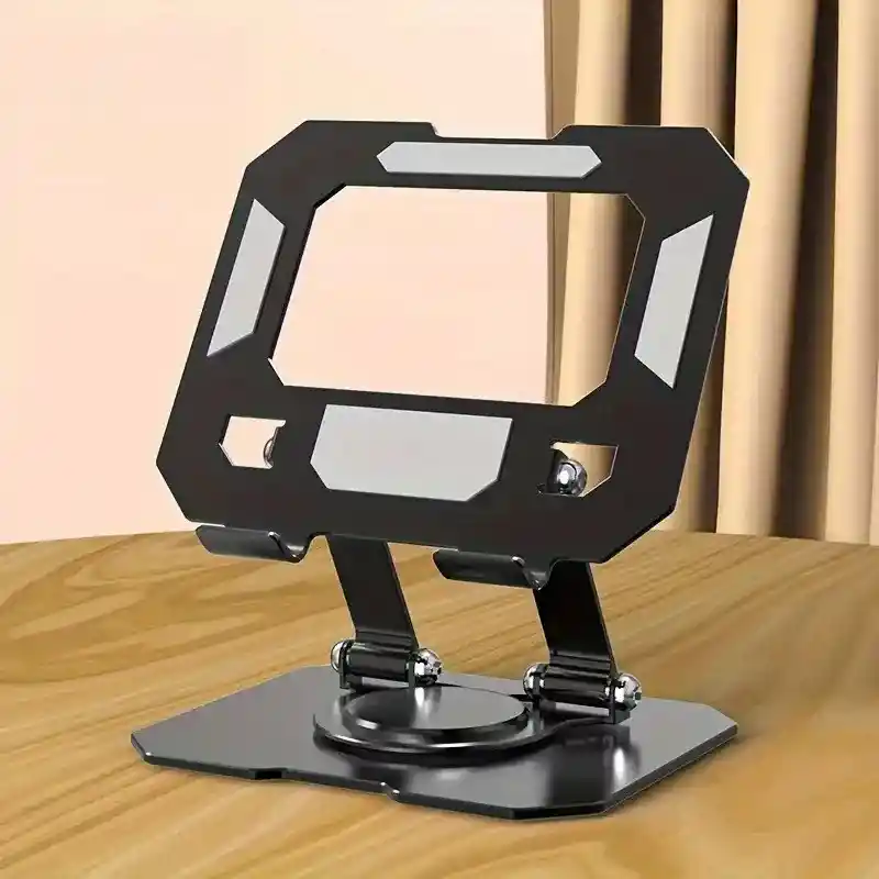 Soporte De Tableta De Aleación De Aluminio Ajustable Y Rotativo - Soporte De Escritorio Plegable, Rotación De 360°, Compatible Con Ordenadores Portátiles Y Tabletas