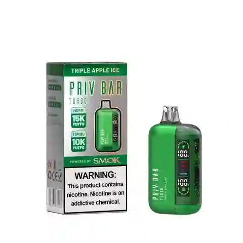 Priv Bar Turbo Triple Apple Ice 15k/10k Puff - 5% Nicotina