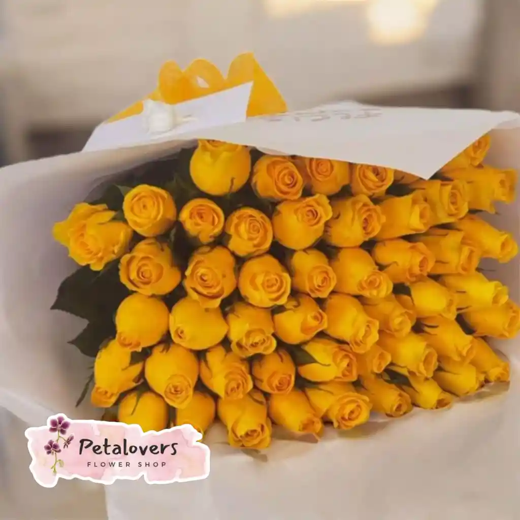 Flores Bouquet 48 Rosas Amarillas