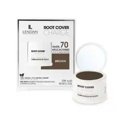 Lendan Root Cover Charge Bronw Cafe Oscuro Polvo Para Raiz 4g