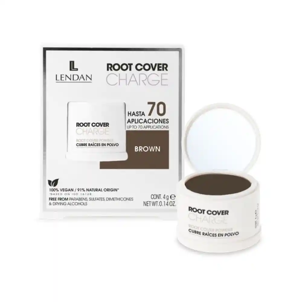Lendan Root Cover Charge Bronw Cafe Oscuro Polvo Para Raiz 4g