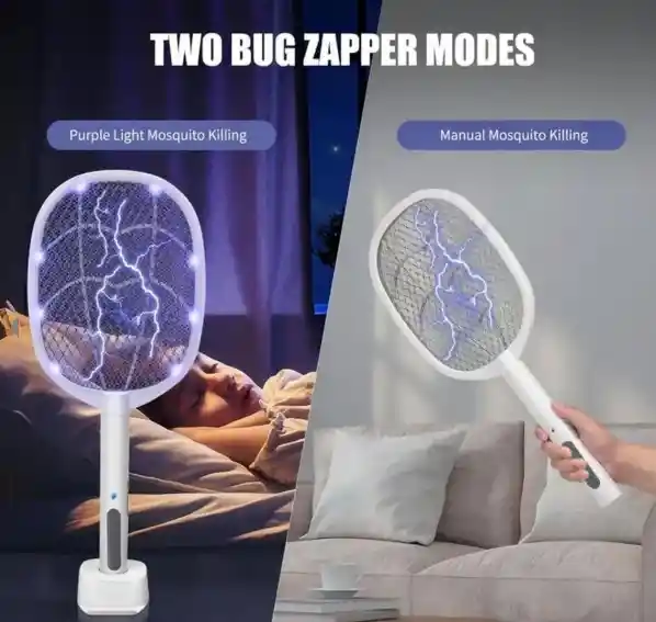 Raqueta Matamosquitos Recargable Luz Uv