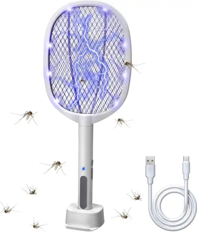 Raqueta Matamosquitos Recargable Luz Uv