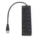 Hub / Switch Usb 3.0 - 7 Puertos Interruptor On / Off 5 Gbps