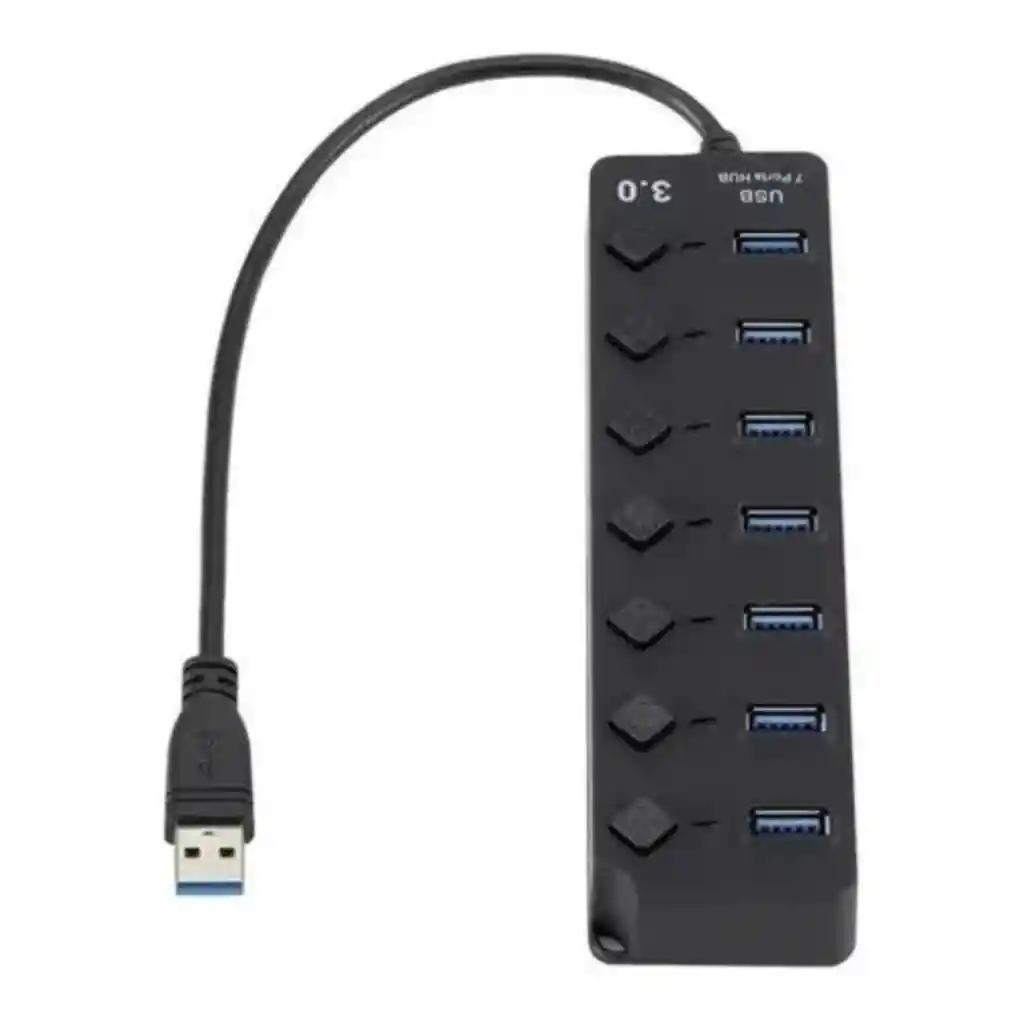 Hub / Switch Usb 3.0 - 7 Puertos Interruptor On / Off 5 Gbps