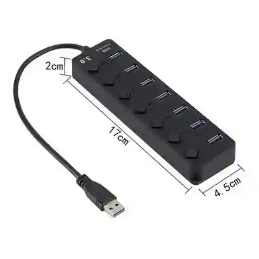 Hub / Switch Usb 3.0 - 7 Puertos Interruptor On / Off 5 Gbps