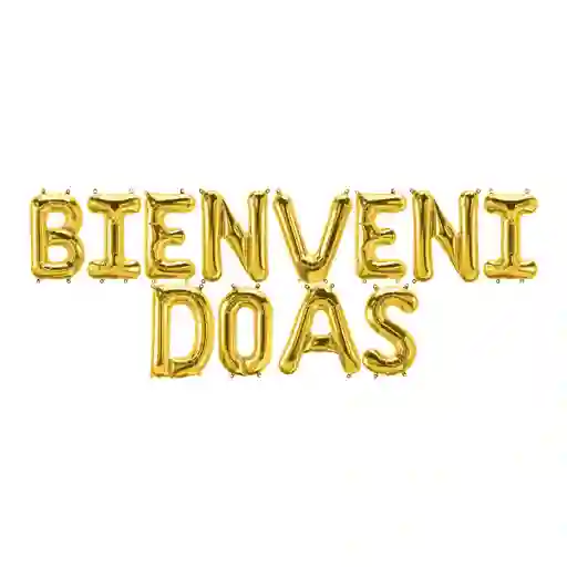 Bienvenidos Bienvenidas Letrero Inflable Letra A Letra Dorado