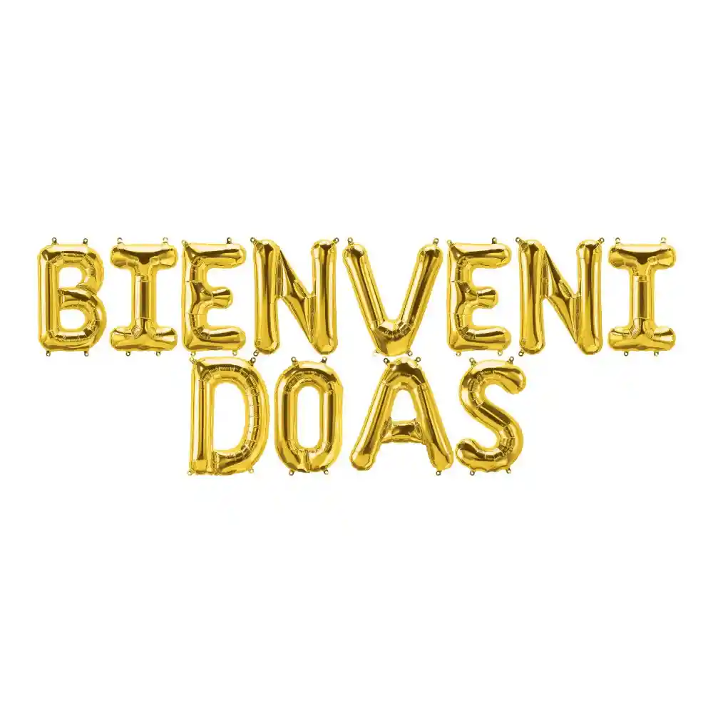 Bienvenidos Bienvenidas Letrero Inflable Letra A Letra Dorado