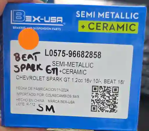 Pastillas De Freno Chevrolet Spark Gt Y Beat