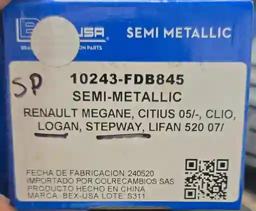 Pastillas De Freno Renault
