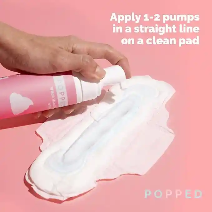 Popped Espuma De Hamamelis Con Aloe | Espuma Curativa Perineal Para El Cuidado Posparto | Alivia El Dolor, Las Hemorroides Y La Hinchazón Después Del Nacimiento | Esencial Posparto (5 Onzas Líquidas)