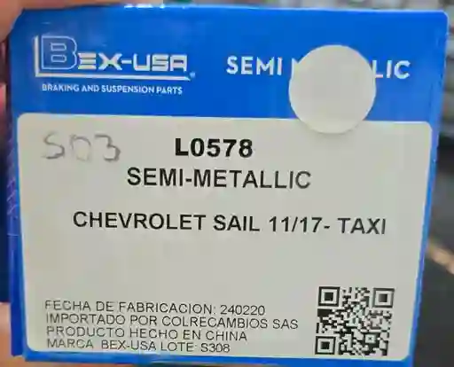 Pastillas De Freno Chevrolet Sail