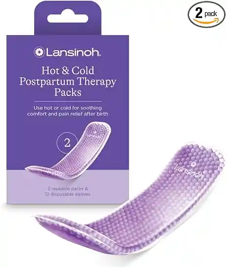 Lansinoh Almohadillas Calientes Y Frías Para Artículos Esenciales Posparto, 2 Almohadillas Posparto