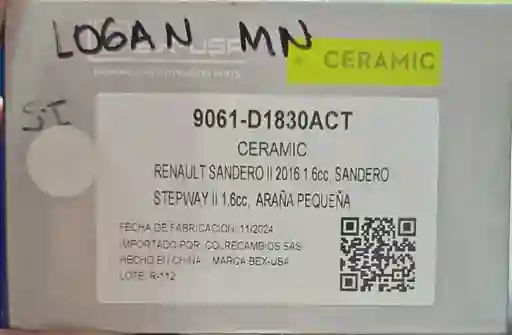 Pastillas De Freno Logan Modelo Nuevo 2016