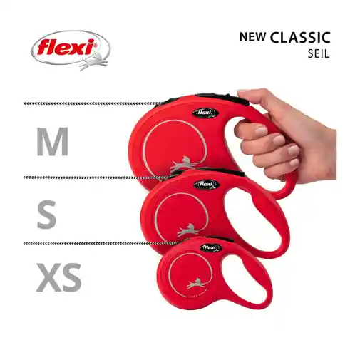 Correa Para Perro Flexi New Classic Cordón Rojo - M