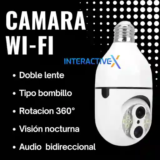 Camara Wifi Tipo Bombillo / Camara De Vigilancia Wifi / Camara Ip Vision Nocturna