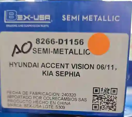 Pastillas De Freno Hyundai Vision