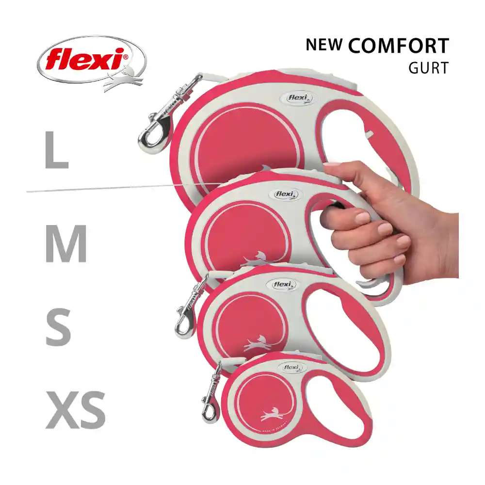 Correa Para Perro Flexi New Comfort Cinta Rojo - M