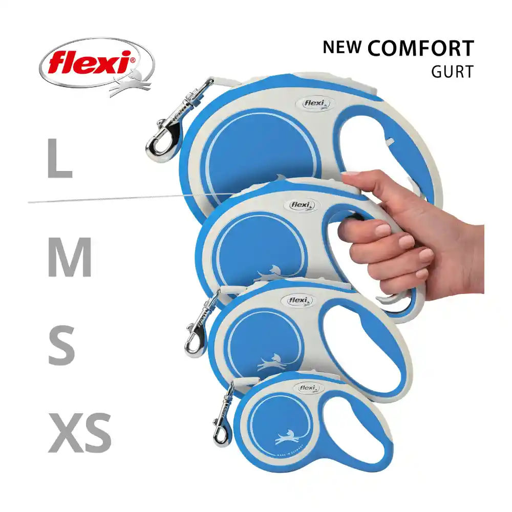 Correa Para Perro Flexi New Comfort Cinta Azul - M