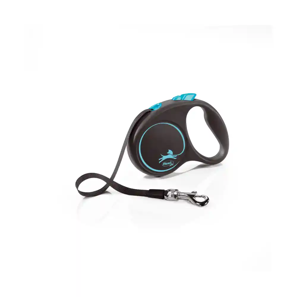 Correa Para Perro Flexi Black Desing Cinta Azul - M