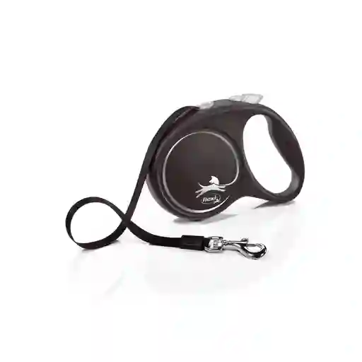 Correa Para Perro Flexi Black Desing Cinta Plata - M