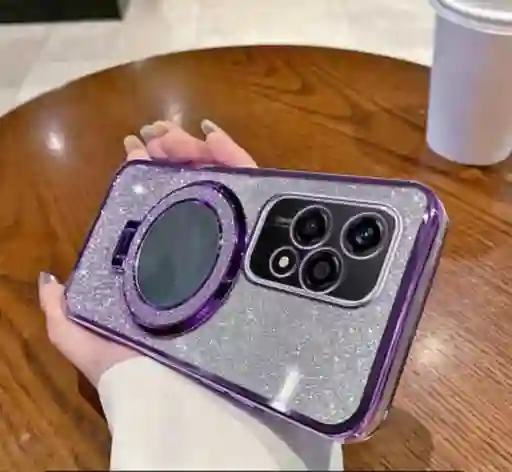 Estuche Para Honor 200 Lite Con Espejo Y Soporte En Morado