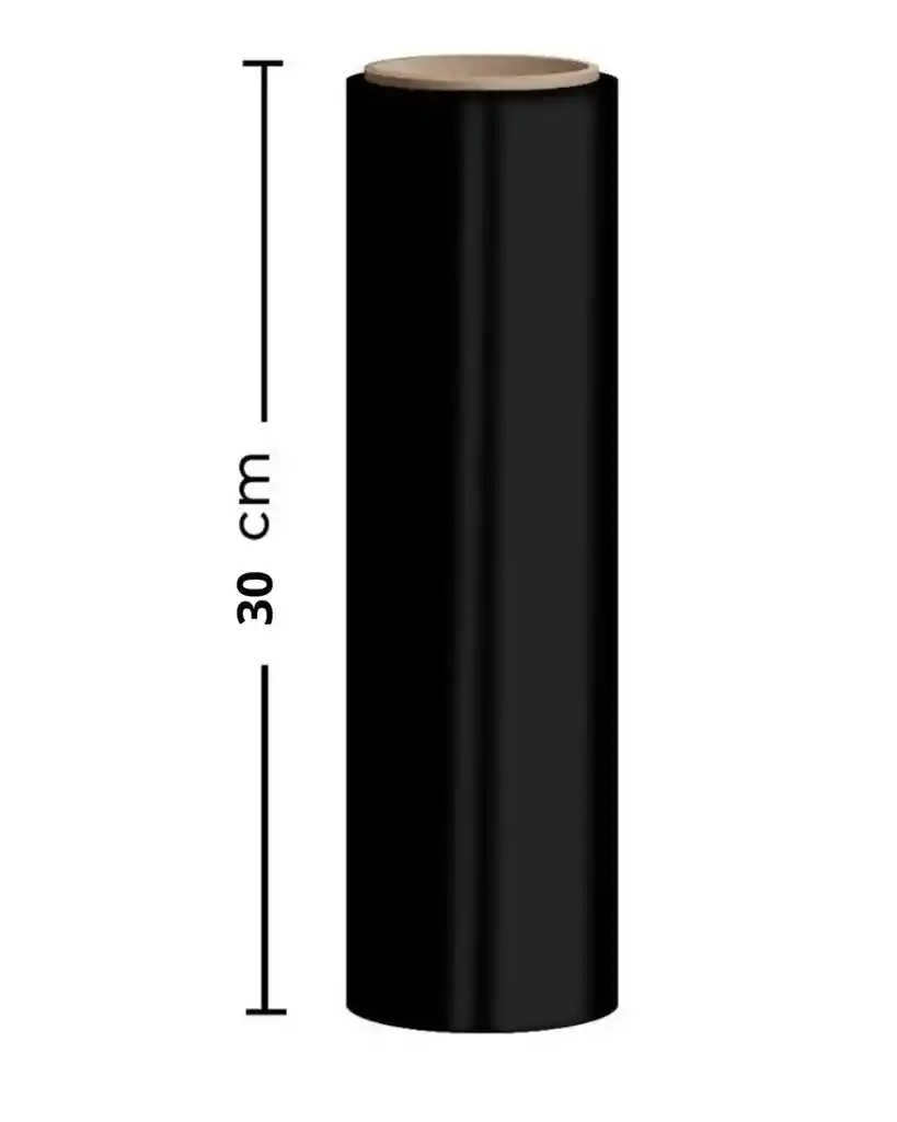Rollo De Vinipel Industrial Negro 500 Mtrs X 30 Cms Ancho Stretch De Embalaje Empaques