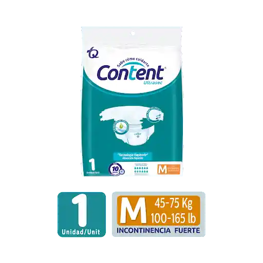1 Pañal Content Medical Pant Clasico Talla M Alta Absorcion Incontinencia Fuerte