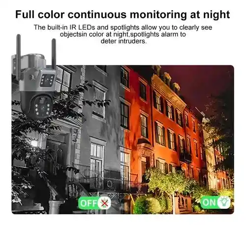 Camara Wifi Solar Exterior/ Con Batería Solar 4k/camara Wifi/ Lente Dual