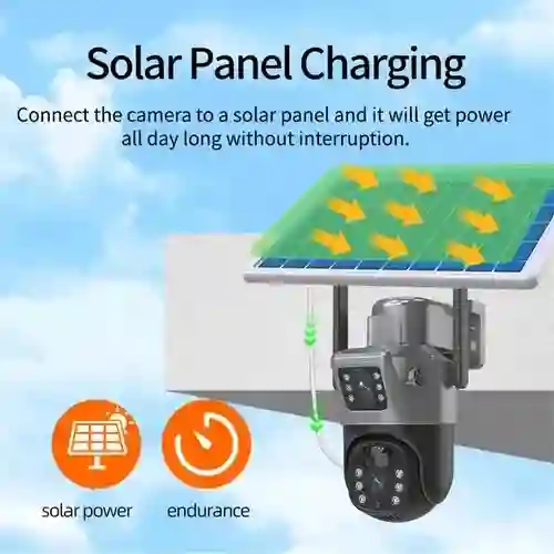 Camara Wifi Solar Exterior/ Con Batería Solar 4k/camara Wifi/ Lente Dual