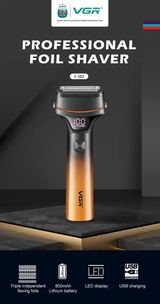 Maquina Afeitadora Recargable Inteligente Color Degradado Vgr 382