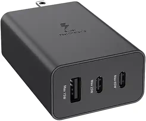 Cargador Ultra Rapido 65w Carga Rapida Trio Tipo C Y Usb