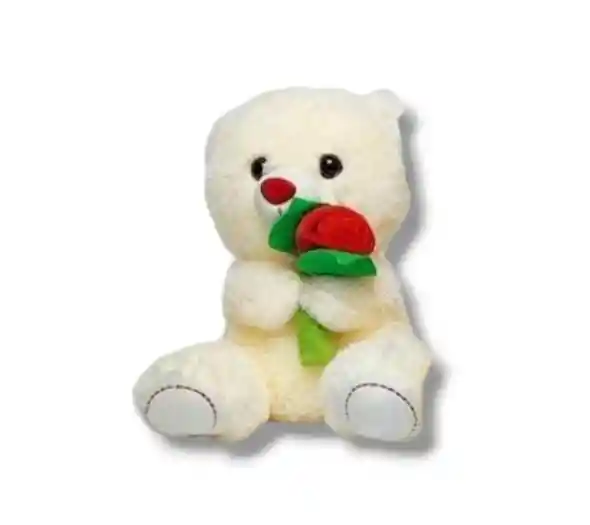Oso Flor Blanco 20 Cm
