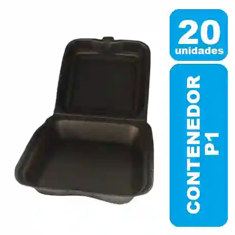 Darnel Portacomidas Desechables P1 Negro 20 Unidades