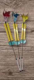 Regalo Juguete Vara Con Plumas Y Brillantes Para Gato