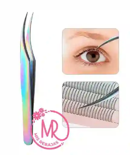 Pinza Tornasolada Para Aplicación De Pestañas Postizas