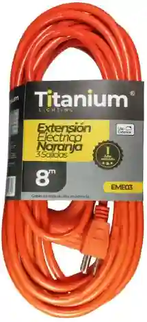 Extension Corriente 8 Mts Naranja Titanium