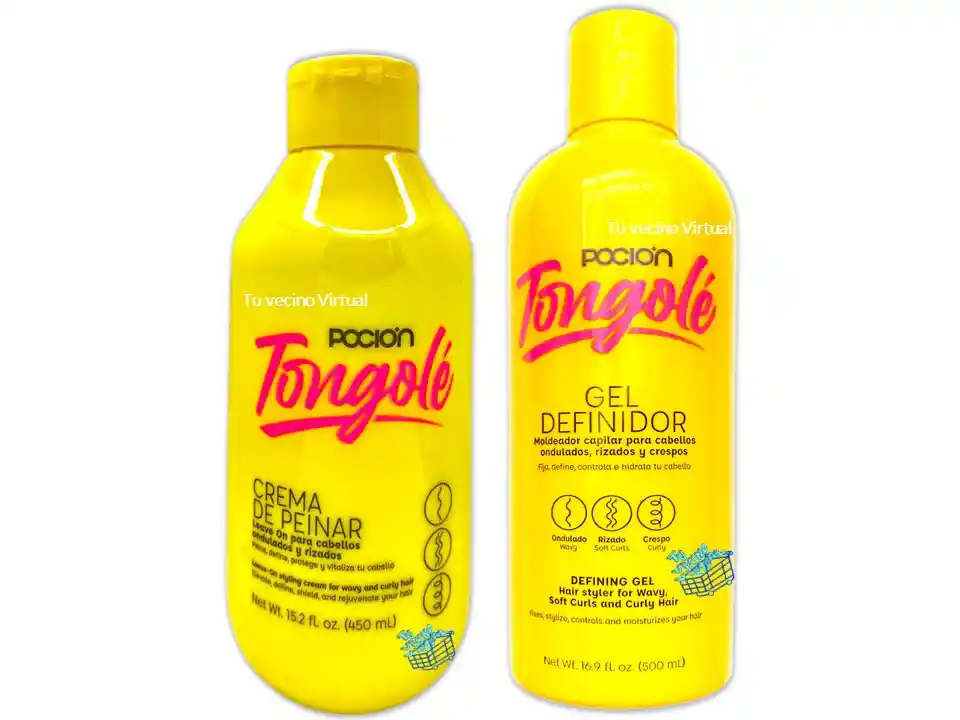 Crema De Peinar Y Gel Definidor De Rizos Tongole Pocion