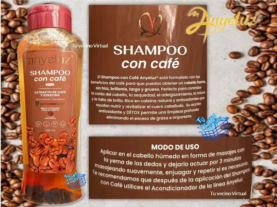 Acondicionador De Romero Y Shampoo Con Cafe Anyeluz