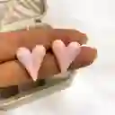 Aretes Topos Corazón Acrílicos Tornasolados Rosados