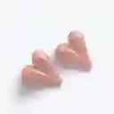 Aretes Topos Corazón Acrílicos Tornasolados Rosados