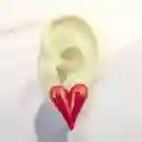 Aretes Topos Corazón Acrílicos Tornasolados Fucsia
