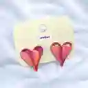Aretes Topos Corazón Acrílicos Rosa Translúcidos
