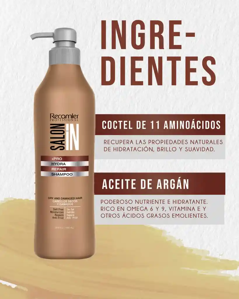 Shampoo Hydra Repair Salon In Recamier X1000 Ml Sin Sal