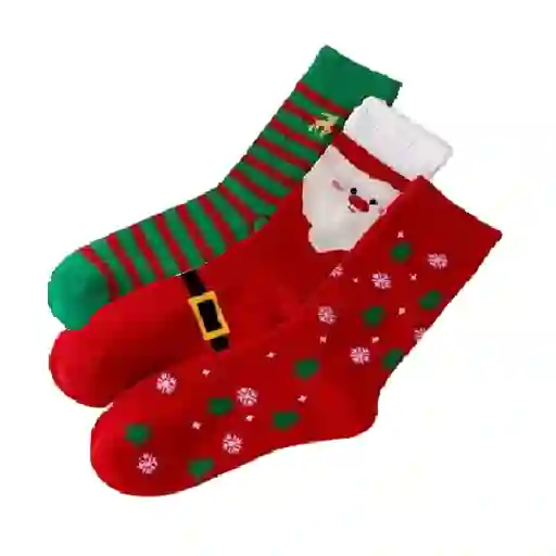 Paquete 3 Pares De Medias Estilo Clasico Navidad