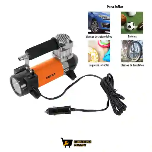 Compresor De Aire 12v Portátil Para Auto Incluye Maletín Truper 19999
