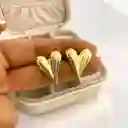 Aretes Corazón Topos Chunky Dorados Para Mujer
