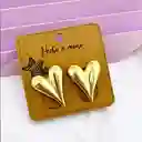 Aretes Corazón Topos Chunky Dorados Para Mujer