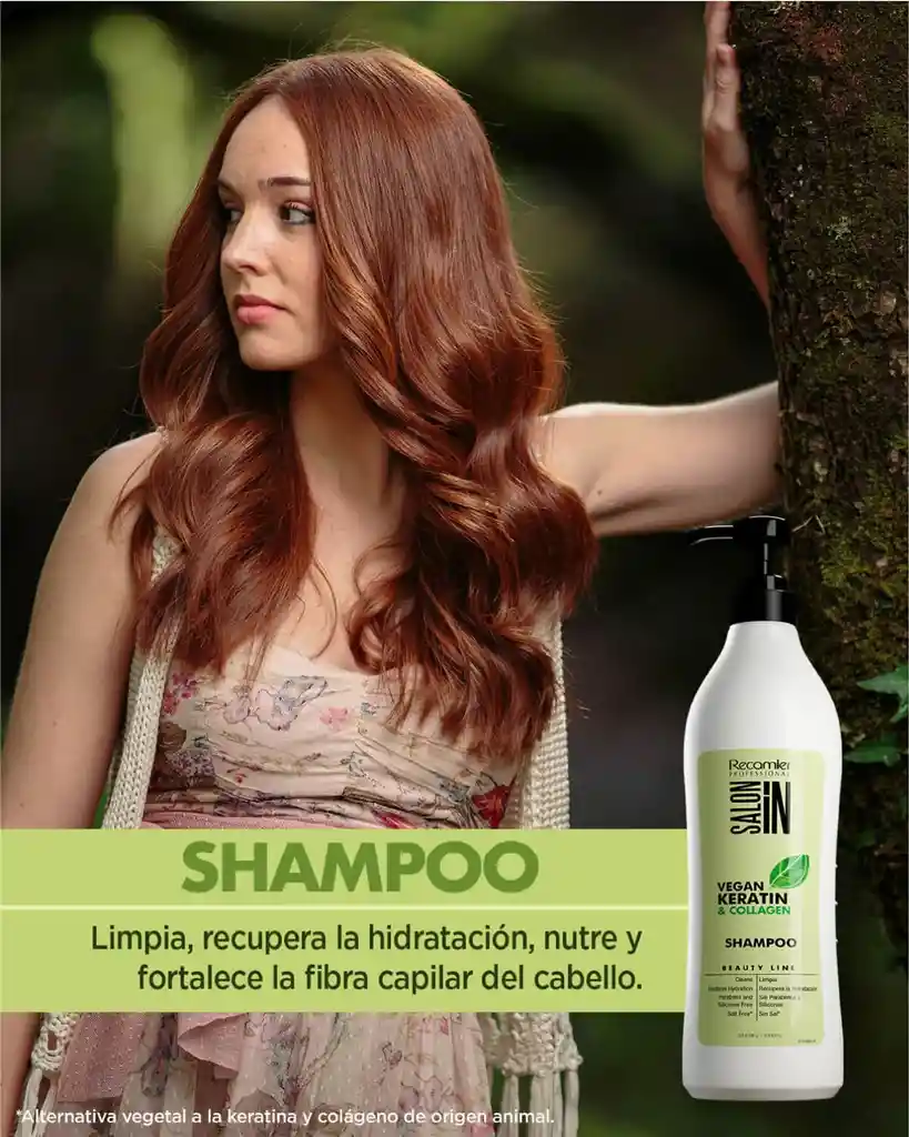 Shampoo Vegan Keratin Collagen Salon In Recamier X1000 Ml Sin Sal
