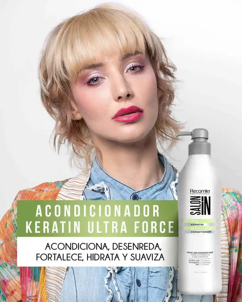 Acondicionador Keratin Ultra Force Salon In Recamier X1000 Ml